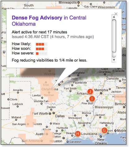 Image of Dense Fog Advisory in Central Oklahoma